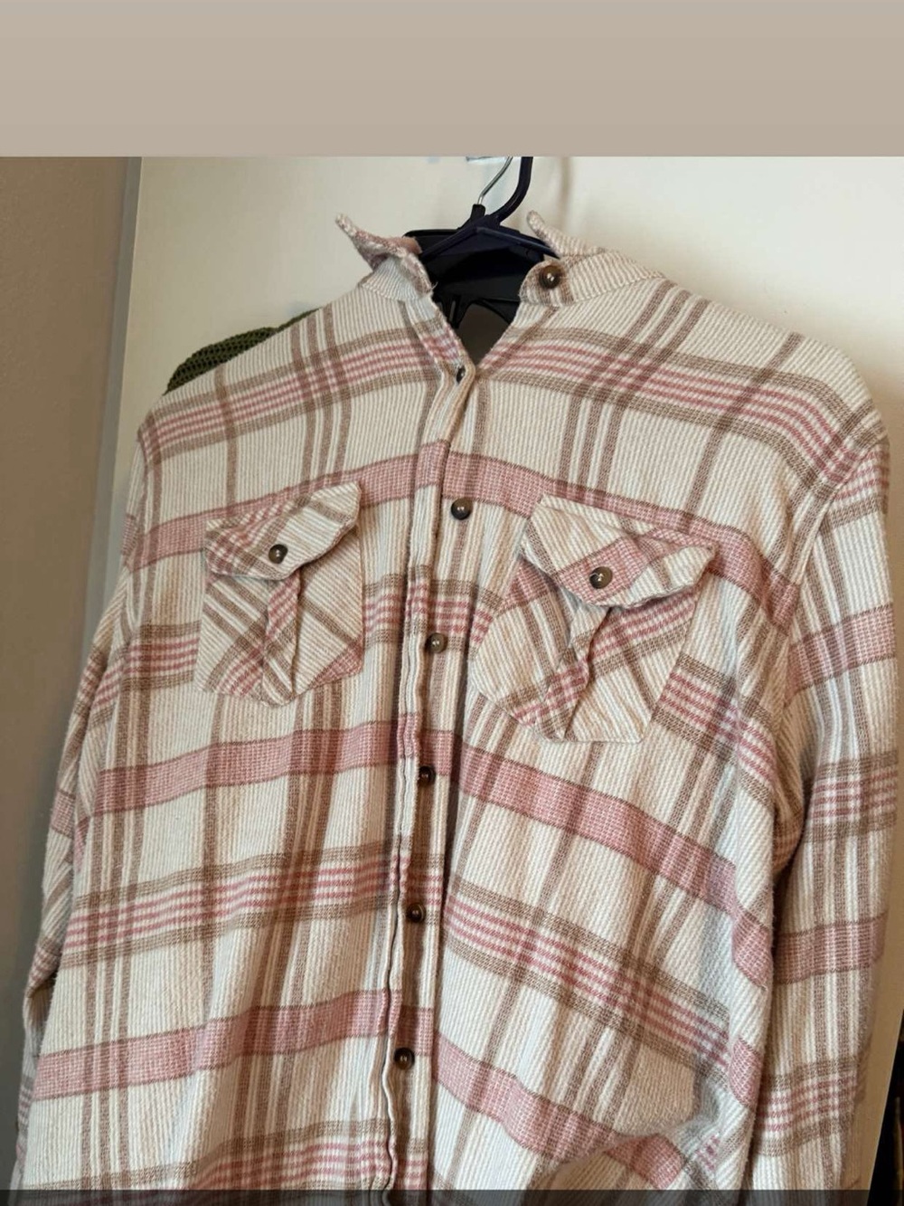 Women's Cream & Pink Plaid Hooded Flannel Jacket